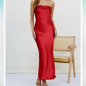 ZESICA Women's Satin Strapless Dress Backless Bodycon Wedding Cocktail Party